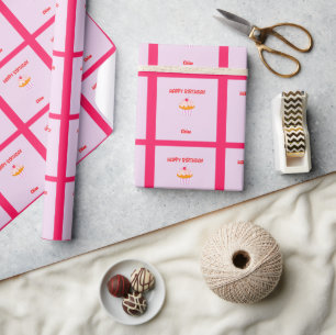 Papier Cadeau Gâteau d'anniversaire personnalisé avec nom