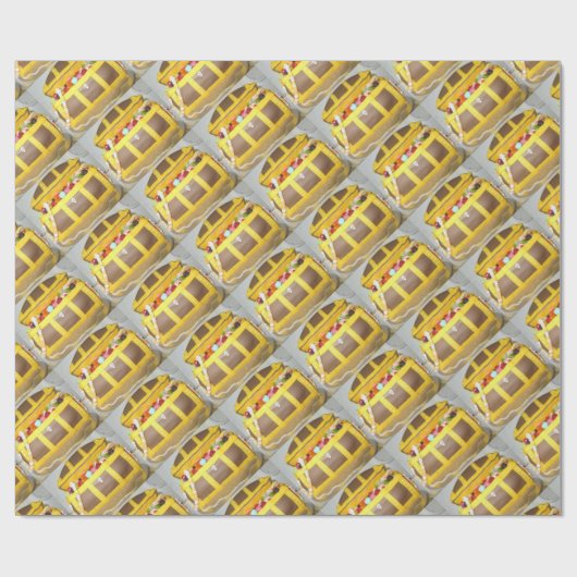 Papier Cadeau Gâteau de coffre au trésor (Plat)