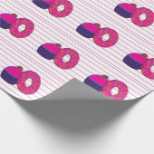 Papier Cadeau Gâteau de donut rayure rose Gâteau de donut (Coin)