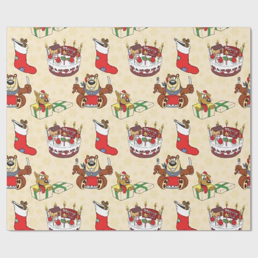 Papier Cadeau gâteau de noël (Plat)