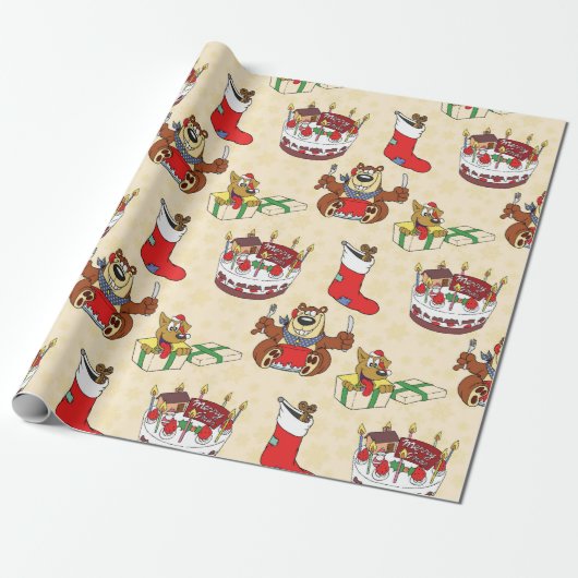 Papier Cadeau gâteau de noël (Déroulé)