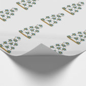 Papier Cadeau Gâteau mariage en Turquoise et or en blanc (Coin)