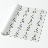 Papier Cadeau Gâteau mariage en Turquoise et or en blanc (Déroulé)