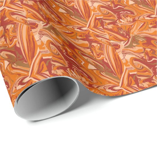 Papier Cadeau Gâteau Orange (Coin rond)