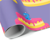 Papier Cadeau Gâteau rose du 2e anniversaire (Coin rond)