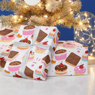Papier Cadeau Gâteaux et Chocolat (LIS CI-DESSOUS)