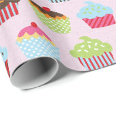 Papier Cadeau Gâteaux mignons (Coin rond)