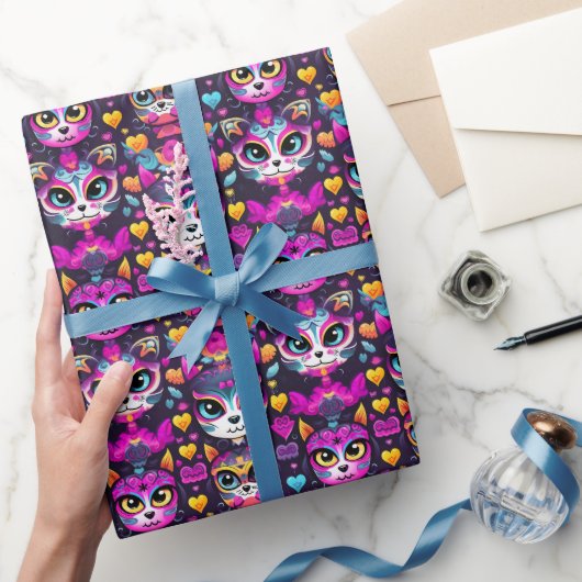 Papier Cadeau 😻 Gatos de Muertos Fiesta (Cadeaux)
