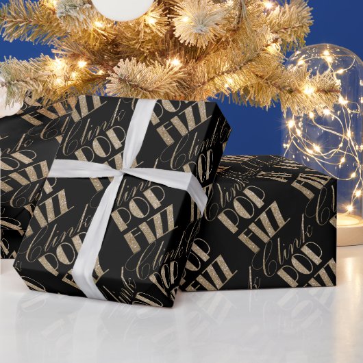 Papier Cadeau Gatsby party Gold et Black Pop Fizz Clink (Vacances)