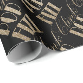Papier Cadeau Gatsby party Gold et Black Pop Fizz Clink (Coin rond)