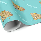 Papier Cadeau Gaufre heureuse avec le petit déjeuner de sirop et (Coin rond)