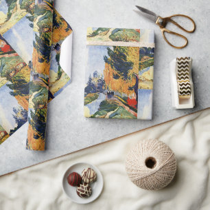 Papier Cadeau Gauguin Les Alyscamps Impression d'Automne Vintage