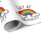 Papier Cadeau GAY AF et fier de lui (Coin rond)