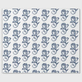 Papier Cadeau Gay Grooms Regency Roses bleus (Plat)