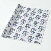 Papier Cadeau Gay Grooms Regency Roses bleus (Déroulé)