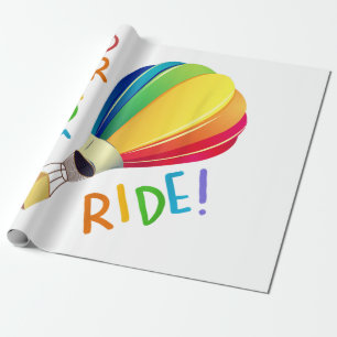 Papier Cadeau Gay Pride drôle montgolfière arc-en-ciel trajet ga