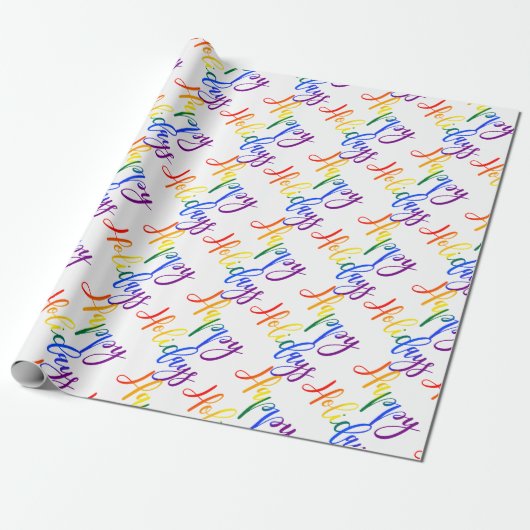 Papier Cadeau Gay pride Noël LGBT Rainbow Joyeuses fêtes (Déroulé)