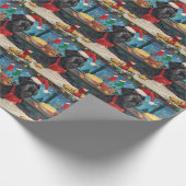 Papier Cadeau Géant Schnauzer Gourmande : Noël Festif (Coin)