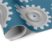 Papier Cadeau Gear gris (Coin rond)