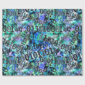 Papier Cadeau Geek de code binaire (Plat)