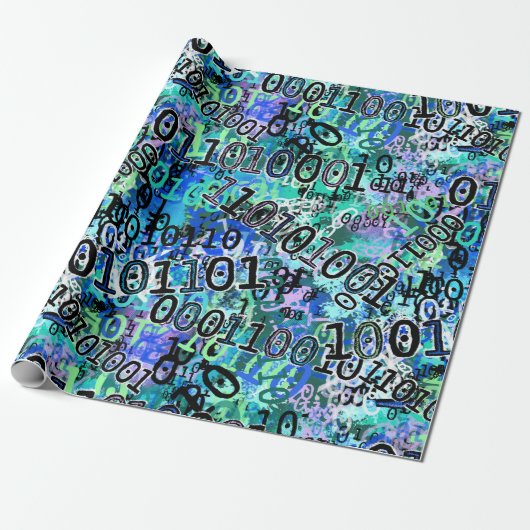 Papier Cadeau Geek de code binaire (Déroulé)