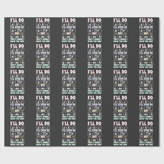 Papier Cadeau geek des mathématiques Enseignant des mathématique (Plat)