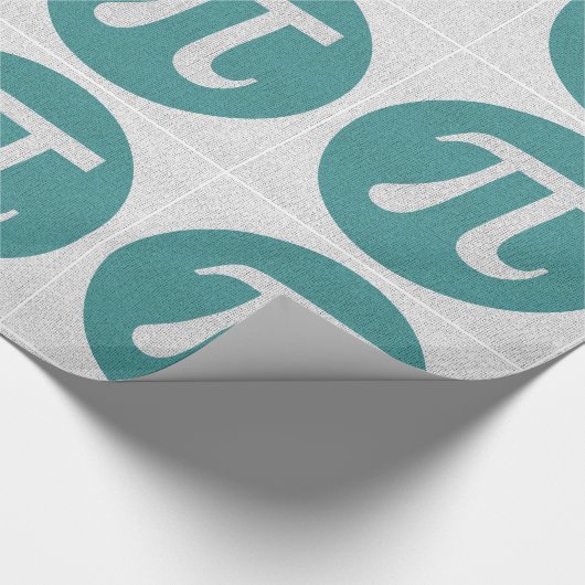 Papier Cadeau Geek mathématique symbole Pi, cercle bleu et chiff (Coin)