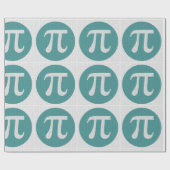 Papier Cadeau Geek mathématique symbole Pi, cercle bleu et chiff (Plat)