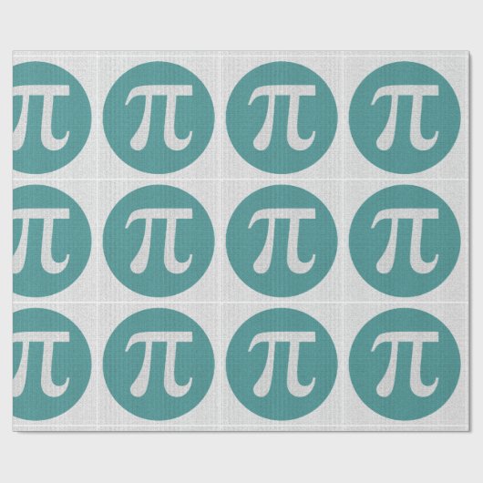 Papier Cadeau Geek mathématique symbole Pi, cercle bleu et chiff (Plat)
