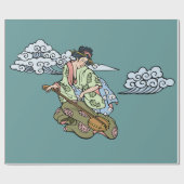 Papier Cadeau Geisha avec nuages (Plat)