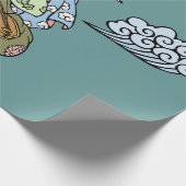 Papier Cadeau Geisha avec nuages (Coin)