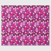 Papier Cadeau Geishas orientaux en kimono traditionnel (Plat)