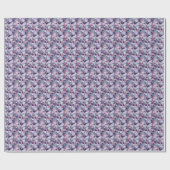 Papier cadeau gemme violet, or et bleu (Plat)