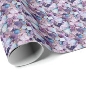 Papier cadeau gemme violet, or et bleu (Coin rond)