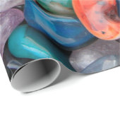 Papier Cadeau Gemstone géologie minéral cher (Coin rond)