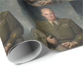 Papier Cadeau Général Dwight Eisenhower Portrait peint 5 étoiles (Coin rond)