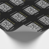 Papier Cadeau Générer QR Code Nom commercial Site Web Promo Noir (Coin)