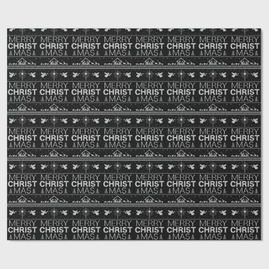 Papier Cadeau Génial Joyeux Chandail de Noël Knit Christian Jesu (Plat)