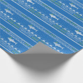 Papier Cadeau Génial style sucré Grand Blanc Bleu de Noël (Coin)