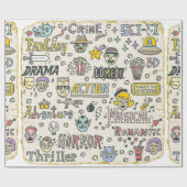 Papier Cadeau Genres de film. Spectacles TV, série Funny Doodle  (Plat)