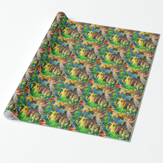 Papier Cadeau gens de la fée dans la forêt (Déroulé)