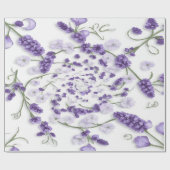 Papier Cadeau Gentle Lavender Flower Pattern on White Background (Plat)