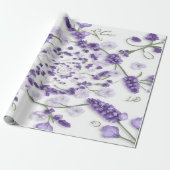 Papier Cadeau Gentle Lavender Flower Pattern on White Background (Déroulé)