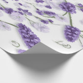 Papier Cadeau Gentle Lavender Flower Pattern on White Background (Coin)