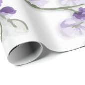 Papier Cadeau Gentle Lavender Flower Pattern on White Background (Coin rond)