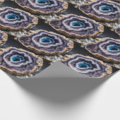 Papier Cadeau Géode bleu et violet (Coin)