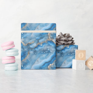 Papier Cadeau Géode Bleu & Or
