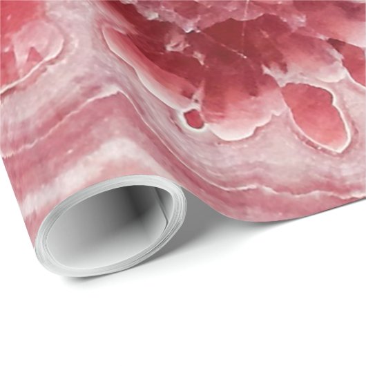 Papier Cadeau Géode cristal rose (Coin rond)