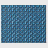 Papier Cadeau Géode de marbre bleu et or (Plat)