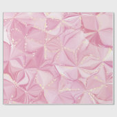 Papier Cadeau Géode de marbre rose motif abstrait or (Plat)